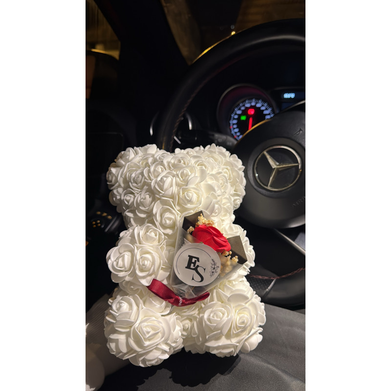 Ours floral blanc